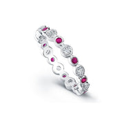 BEVERLEY K 18K White Gold Ruby and Diamond Eternity Band